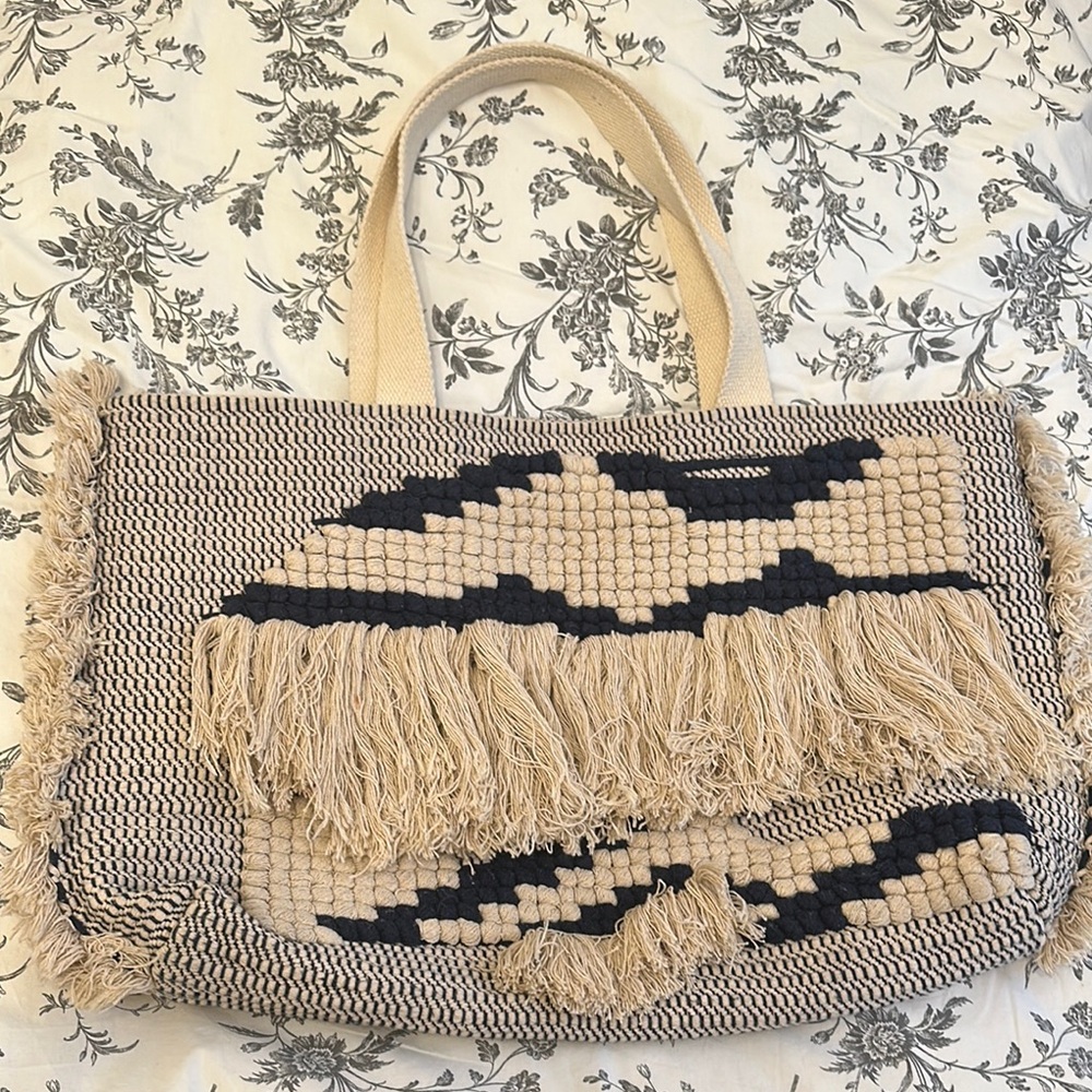 Boho Woven Summer Tote Bag